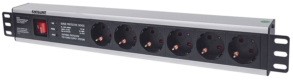 Razvodnik napajanja Intellinet PDU 19" 1.5U Rackmount 6 x šuko, 3m