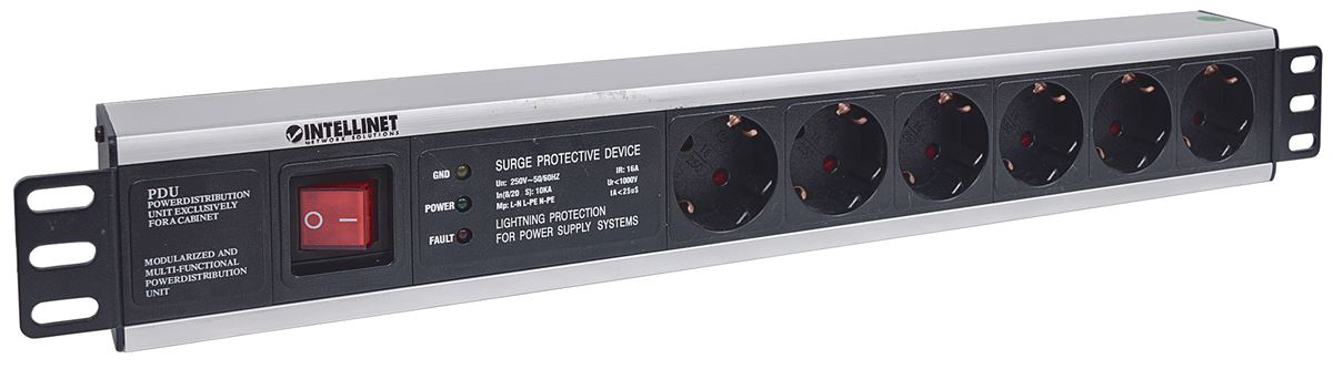 Razvodnik napajanja Intellinet PDU 19" 1.5U Rackmount 6 x šuko, 3m