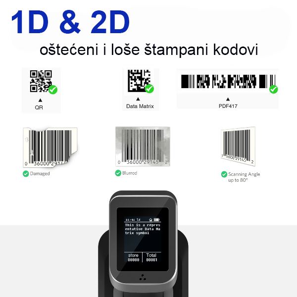 Barkod čitač MS META META MJ-1932 bežični BT i WiFi