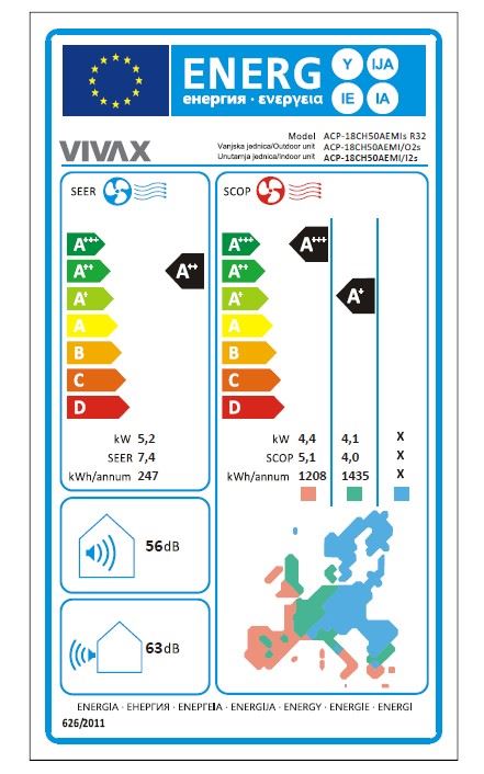 Klima uređaj VIVAX COOL, ACP-18CH50AEMIs R32