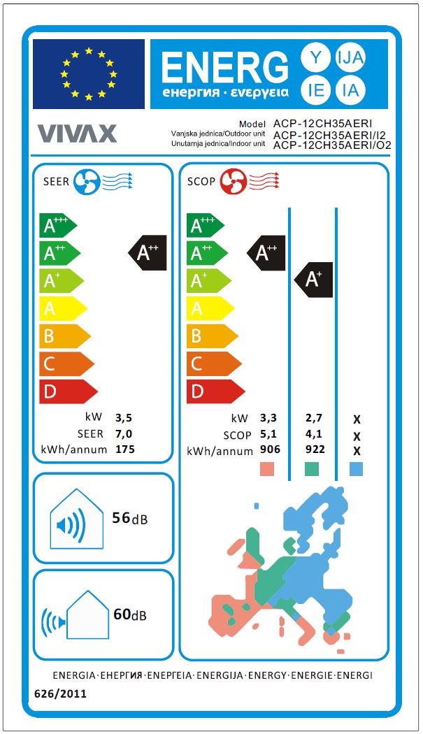 VIVAX COOL, klima uređaji, ACP-12CH35AERI+ R32 RED