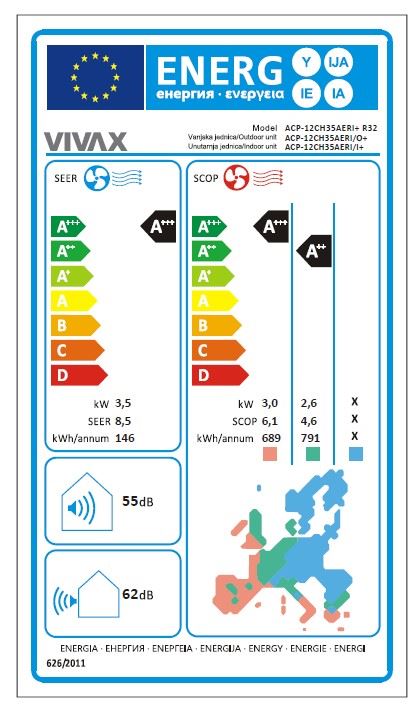 VIVAX COOL, klima uređaji, ACP-12CH35AERI+ R32 SILVER