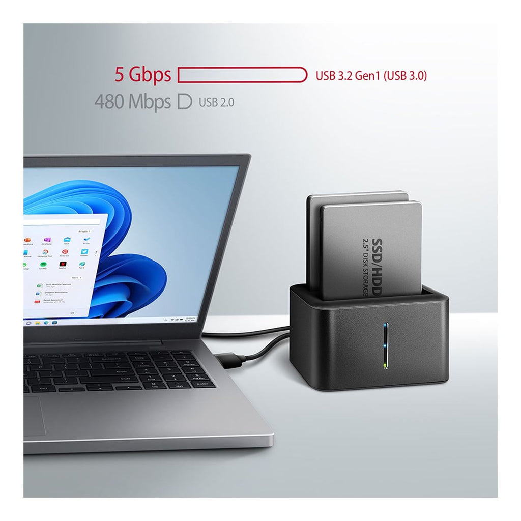 Ladica za disk Axagon Dock mini 2.5" HDD/SSD x2