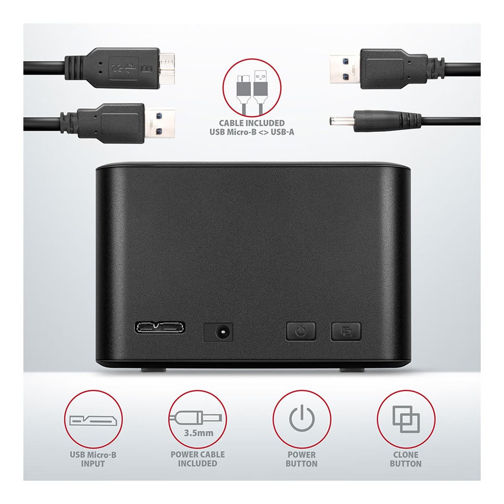 Ladica za disk Axagon Dock mini 2.5" HDD/SSD x2