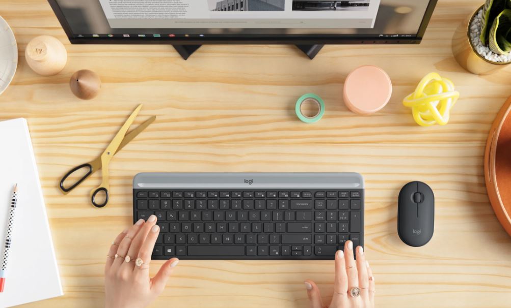 Logitech Tastatura + miš LOG MK470 Slim Wireless Crna US