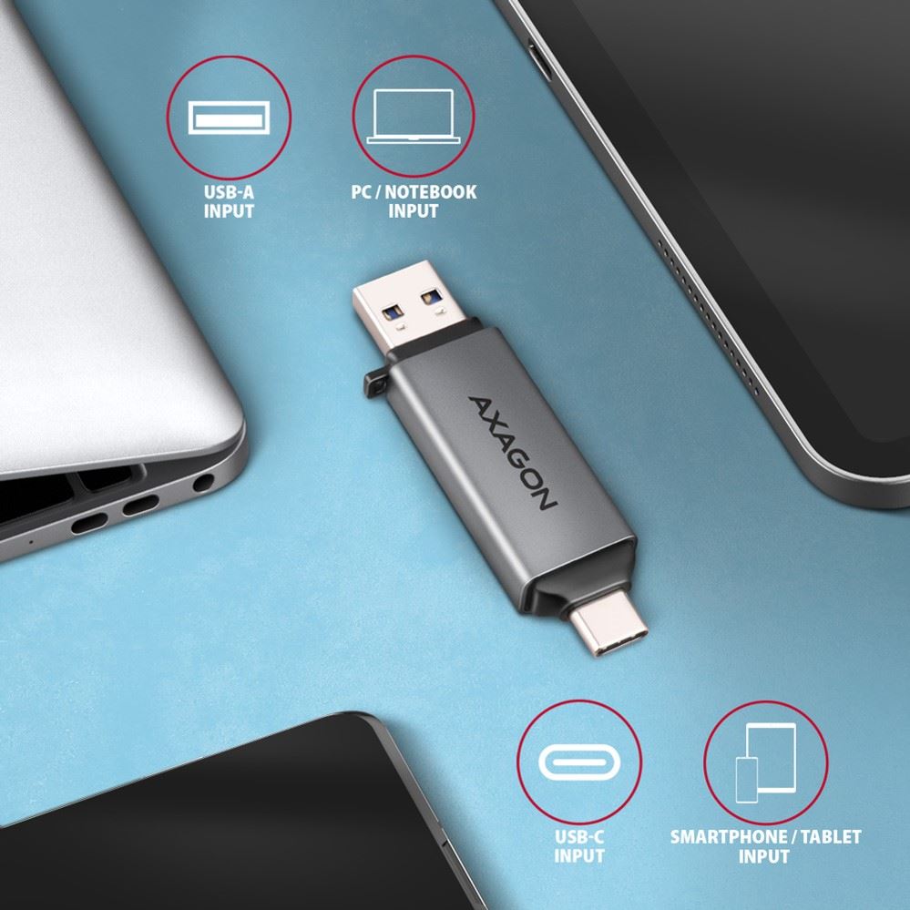 Čitač kartica AXAGON USB 3.2 Gen 1 CRE-DAC, SD, microSD