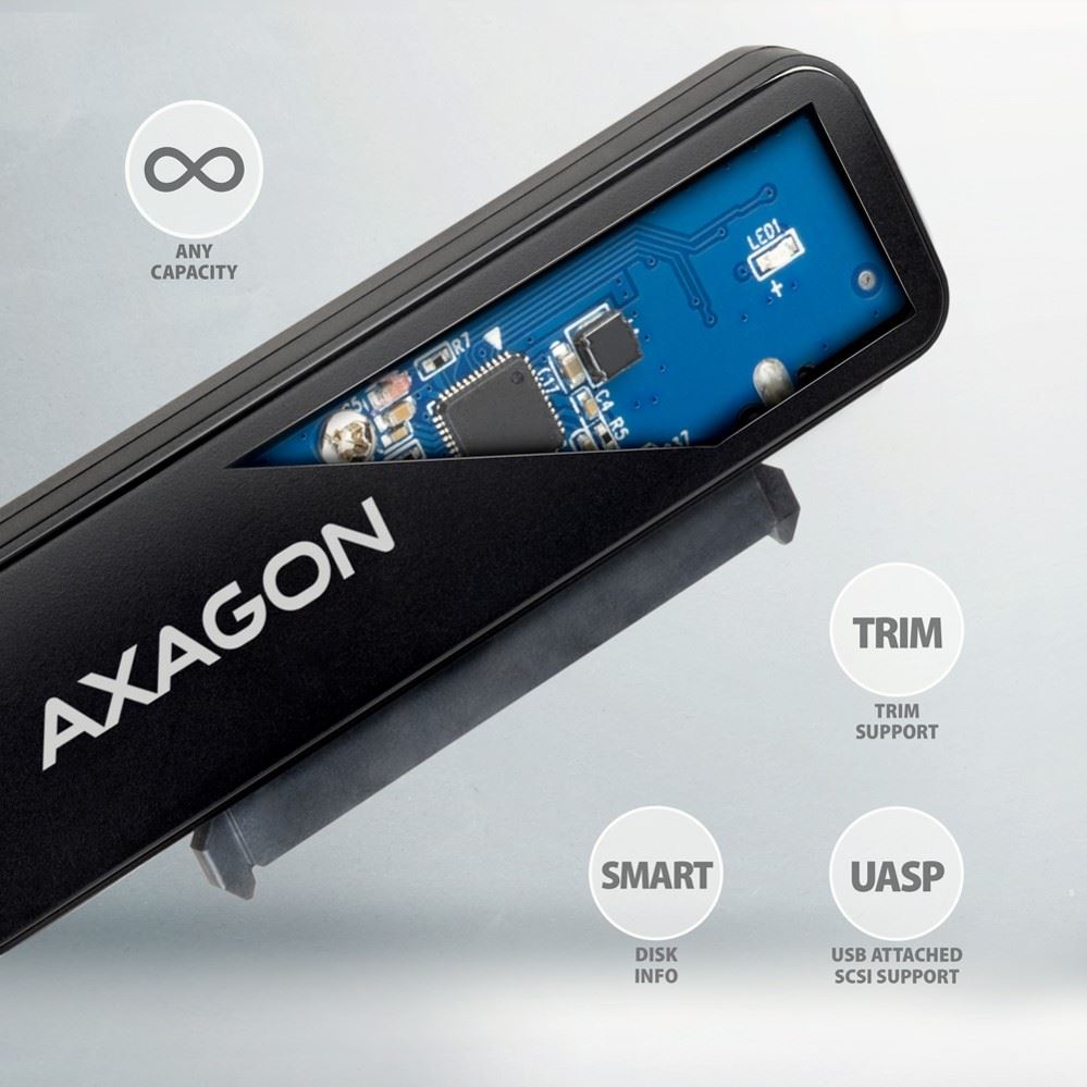 Ladica za disk Axagon Ladica 2.5" SATA -> USB3.2, Black, ADSA-FP2A, AXA