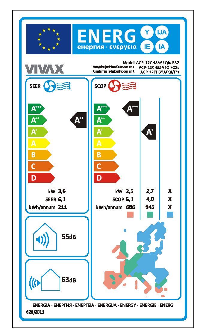 VIVAX COOL, klima uređaji, ACP-12CH35AEQI+ R32