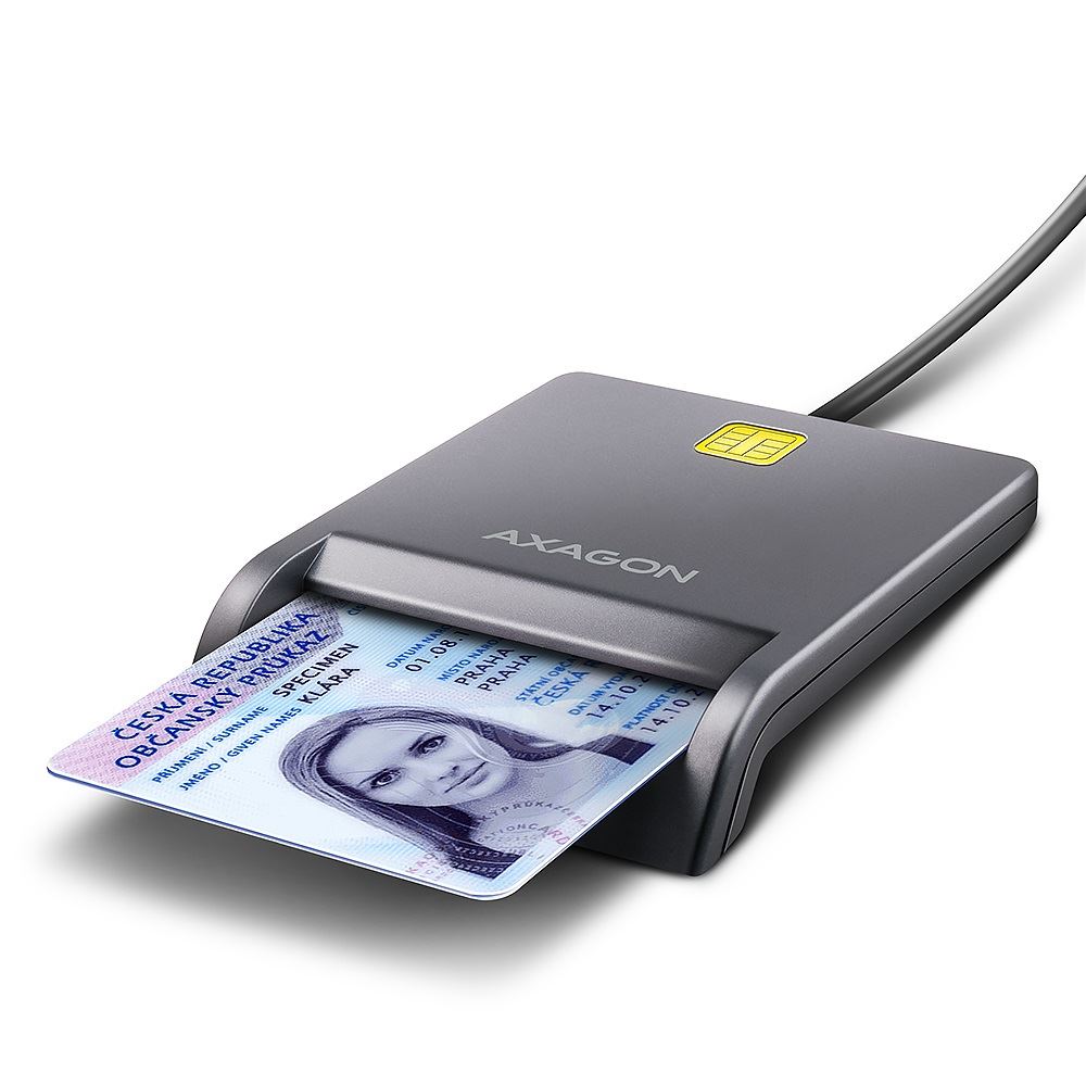 Čitač kartica Axagon USB 2.0 CRE-SM3T Smart Card FlatReader, AXA