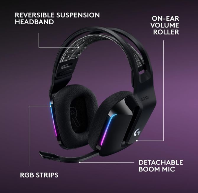 Slušalice Logitech Gaming G733 Black