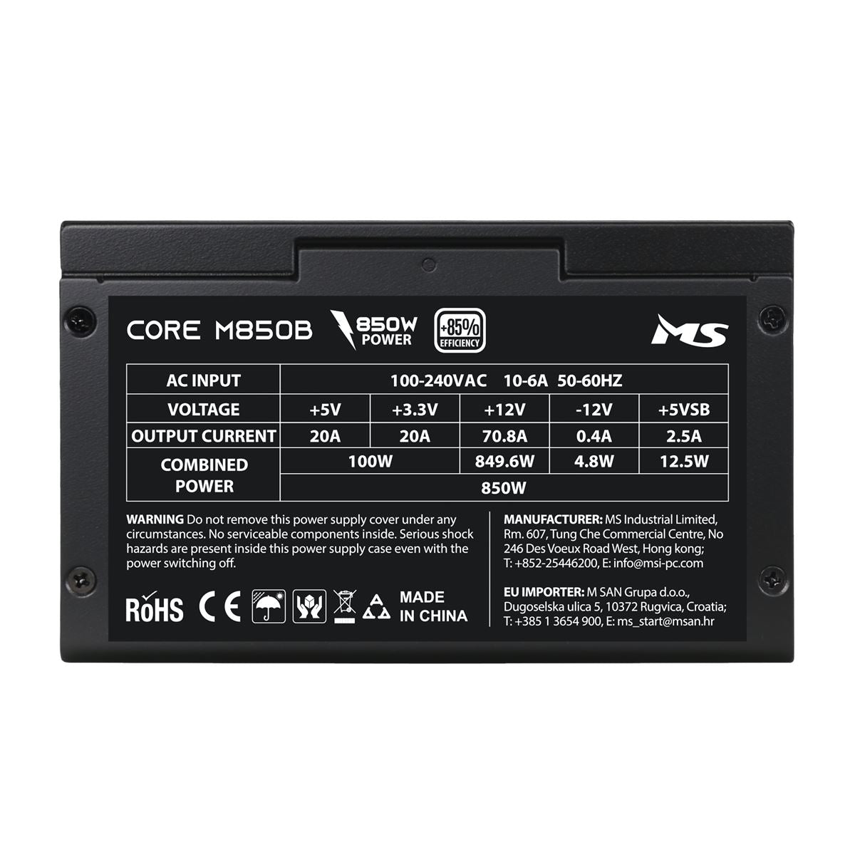 NAPAJANJE MS CORE M850B ATX3.1