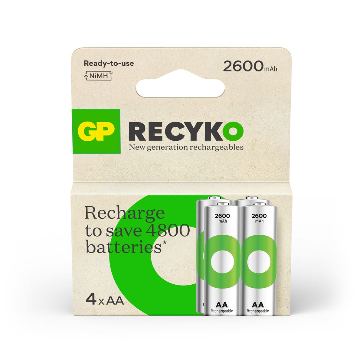 Baterijski uložak GP baterije punjive R6-2TLB4 AA 2600mAh