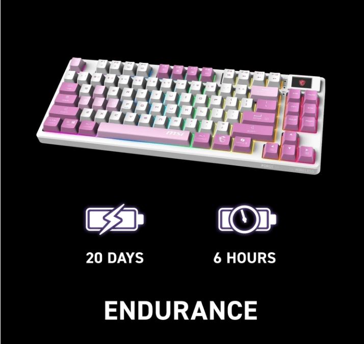 Tastatura MSI FORGE GK600 TKL W VIOLET US