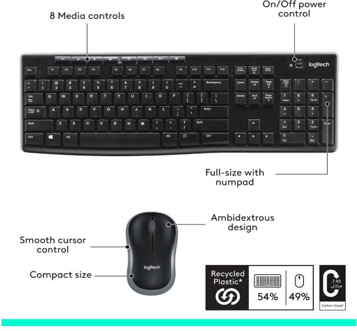 TAST + MIŠ LOGITECH MK270 Wireless US