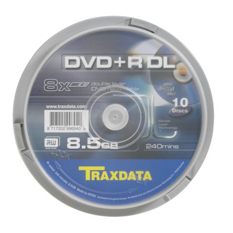 DVD mediji TRAXDATA OPTIČKI MEDIJ DVD+R DUAL LAYER 8X CAKE 10