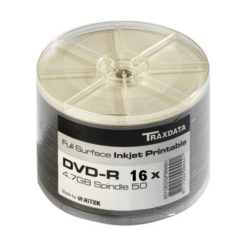 DVD mediji TRAXDATA OPTIČKI MEDIJ DVD-R 16X SPINDLE 50 WHITE FULL PRINTABLE