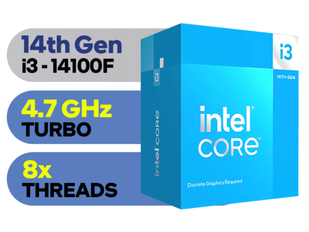 Intel Core i3-14100F 3.5GHz 12MB L3 LGA1700 BOX Raptor Lake,bez grafike