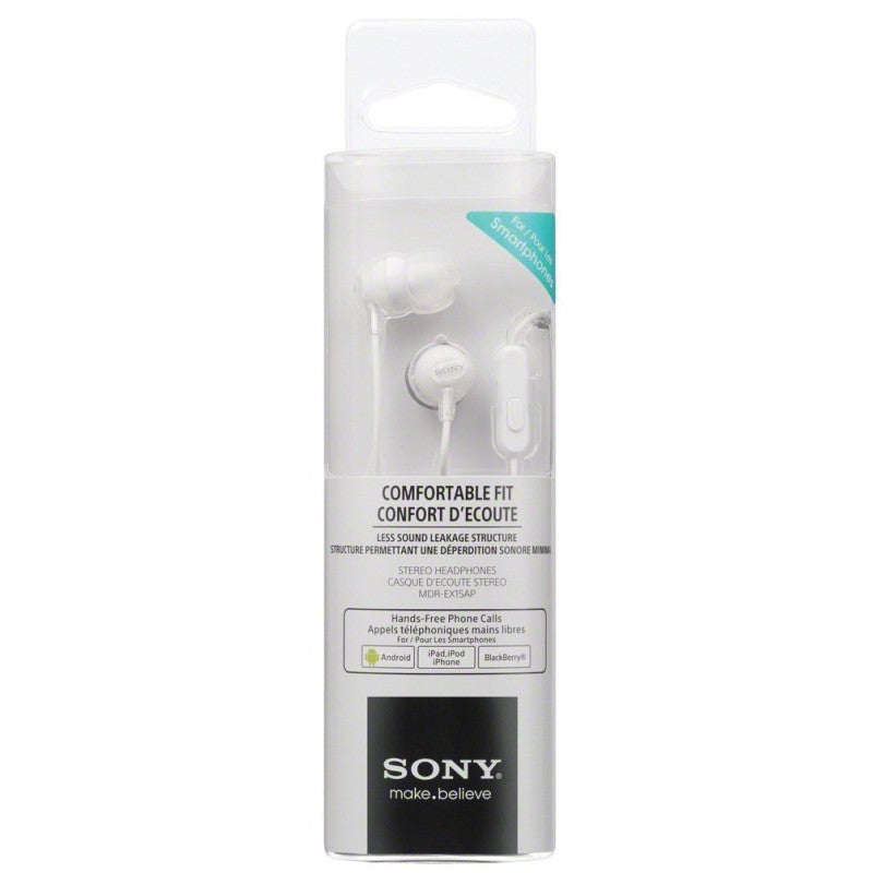 Sony slušalice EX-15 bijele in-ear, mikrofon