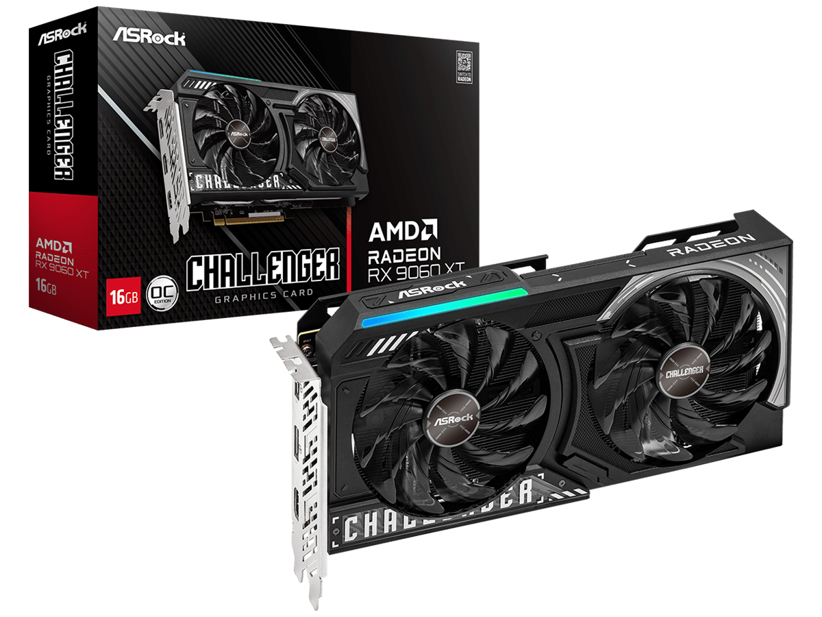 ASROCK VGA RX 9060 XT 16GB Challenger, GDDR6, 128bit 2xDP, HDMI