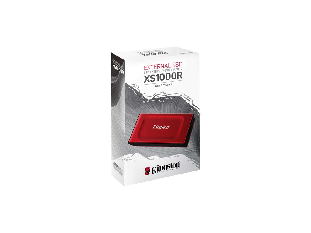 Kingston Ext SSD 1TB USB-C RED XS1000, R/W:1050/1000MBs