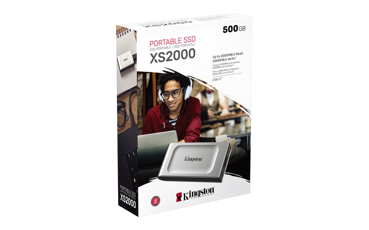 Kingston Ext SSD 500GB USB-C XS2000, R/W:2000/2000MBs